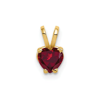 14k Yellow Gold 5mm Heart Created Ruby pendant