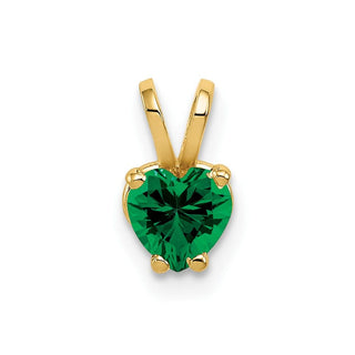 14K Yellow Gold 5mm Heart Mount St. Helens pendant
