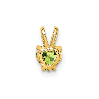 14k Yellow Gold 5mm Heart Peridot Pendant