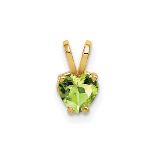14k Yellow Gold 5mm Heart Peridot Pendant