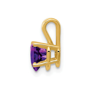 14k Yellow Gold 6mm Heart Amethyst Pendant