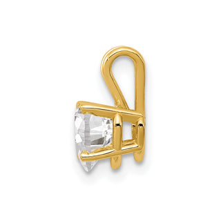 14k Yellow Gold 6mm Heart Cubic Zirconia Pendant