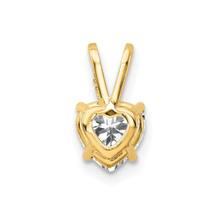 14k Yellow Gold 6mm Heart Cubic Zirconia Pendant
