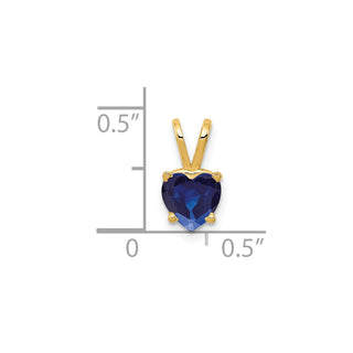 14k Yellow Gold 6mm Heart Sapphire pendant