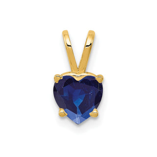 14k Yellow Gold 6mm Heart Sapphire pendant