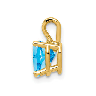 14k Yellow Gold Blue Topaz Pendant XP430BT