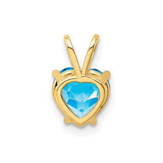 14k Yellow Gold Blue Topaz Pendant XP430BT