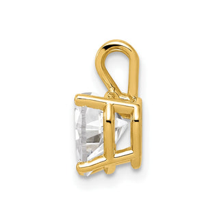 14k Yellow Gold 7mm Heart Cubic Zirconia Pendant