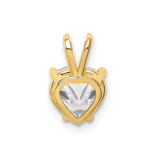 14k Yellow Gold 7mm Heart Cubic Zirconia Pendant