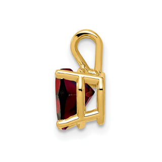 14k Yellow Gold 7mm Heart Garnet Pendant