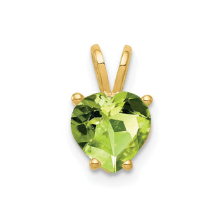14k Yellow Gold 7mm Heart Peridot Pendant