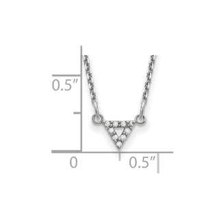 14k White Gold A Quality Diamond 6mm Triangle Necklace