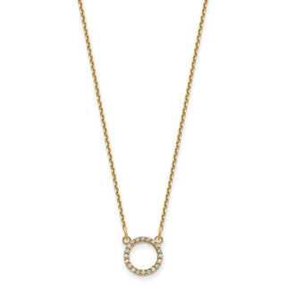 14k Yellow Gold Diamond Open Circle Necklace XP5027AAA