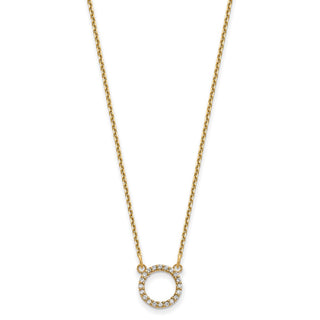14k Yellow Gold Diamond Open Circle Necklace XP5027AA