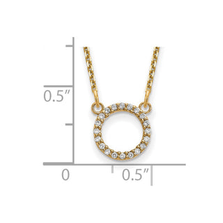 14k Yellow Gold Diamond Open Circle Necklace XP5027AA