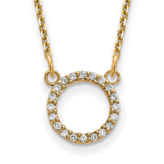 14k Yellow Gold Diamond Open Circle Necklace XP5027AA