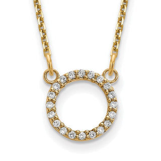 14k Yellow Gold Diamond Open Circle Necklace XP5027AA