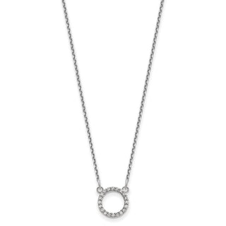 14k White Gold Diamond Open Circle Necklace XP5027WAA
