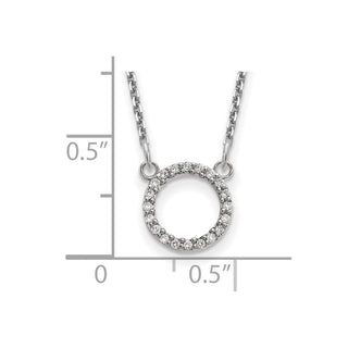 14k White Gold Diamond Open Circle Necklace XP5027WA