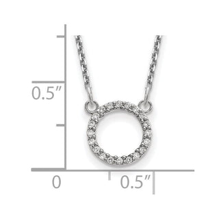 14k White Gold Diamond Open Circle Necklace XP5027WAA