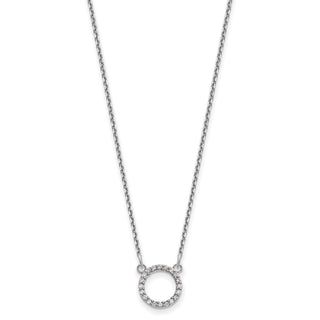 14k White Gold Diamond Open Circle Necklace XP5027WA