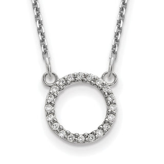 14k White Gold Diamond Open Circle Necklace XP5027WA