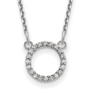 14k White Gold Diamond Open Circle Necklace XP5027WAA