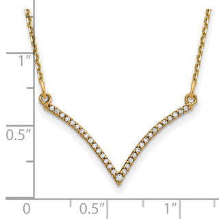 14k Yellow Gold A Diamond V Necklace