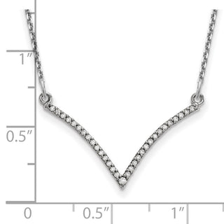 14k White Gold A Diamond V Necklace