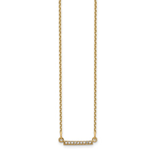 14k Yellow Gold A Diamond Tiny Bar Necklace