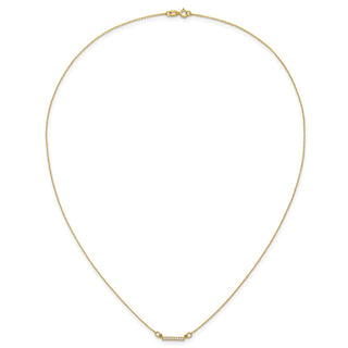 14k Yellow Gold A Diamond Tiny Bar Necklace