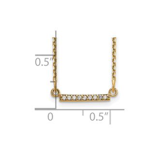 14k Yellow Gold A Diamond Tiny Bar Necklace