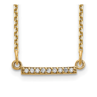 14k Yellow Gold A Diamond Tiny Bar Necklace