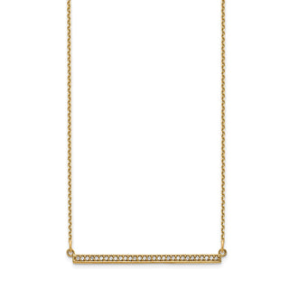 14k Yellow Gold A Diamond Bar Necklace