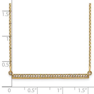 14k Yellow Gold A Diamond Bar Necklace