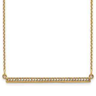 14k Yellow Gold A Diamond Bar Necklace