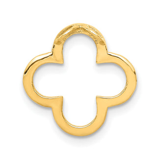 14k Yellow Gold Small Diamond Quatrefoil Design Pendant