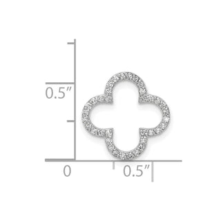 14k White Gold Small Diamond Quatrefoil Design Pendant