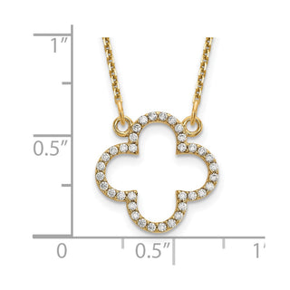 14k Yellow Gold Small Necklace A Diamond Quatrefoil Design