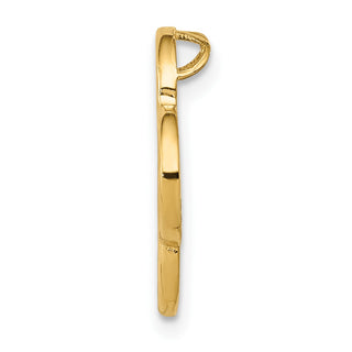14k Yellow Gold Small Quatrefoil Design Chain Slide Pendant