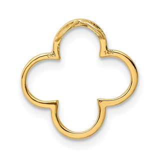 14k Yellow Gold Small Quatrefoil Design Chain Slide Pendant