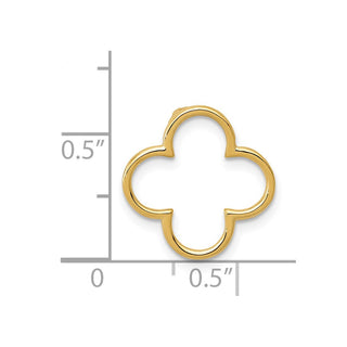 14k Yellow Gold Small Quatrefoil Design Chain Slide Pendant