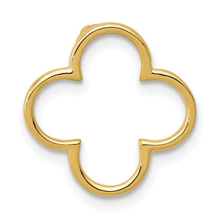 14k Yellow Gold Small Quatrefoil Design Chain Slide Pendant