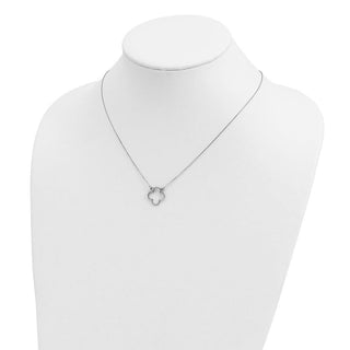 14k White Gold Small Necklace Quatrefoil Design