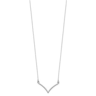 14k White Gold V Necklace
