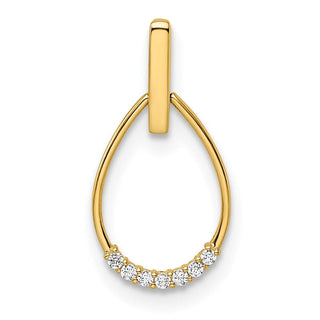 14k Yellow Gold CZ Teardrop Pendant