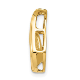 14k Yellow Gold 3.4mm A Diamond Teardrop Shape Chain Slide Pendant