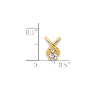 14k Yellow Gold 2.9mm A Diamond Chain Slide Pendant