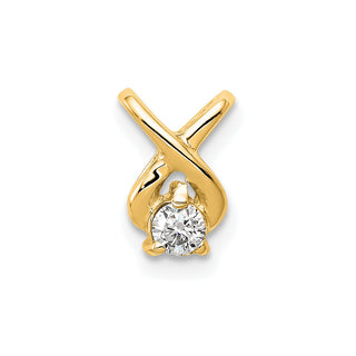14k Yellow Gold 2.9mm VS Diamond Chain Slide Pendant