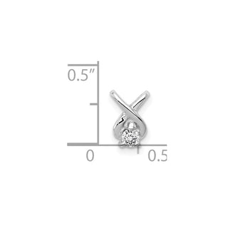 14k White Gold 2.9mm AA Diamond Chain Slide Pendant